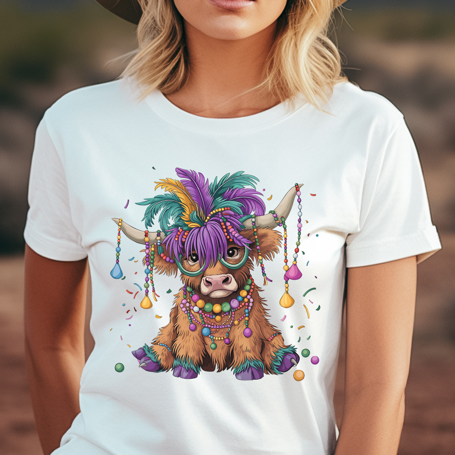 Mardi Gras Highland Cow