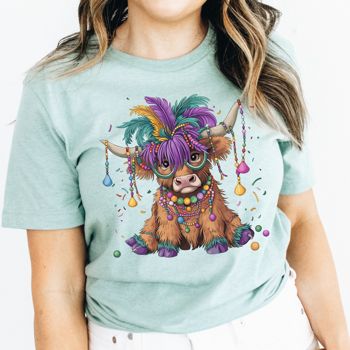 Mardi Gras Highland Cow
