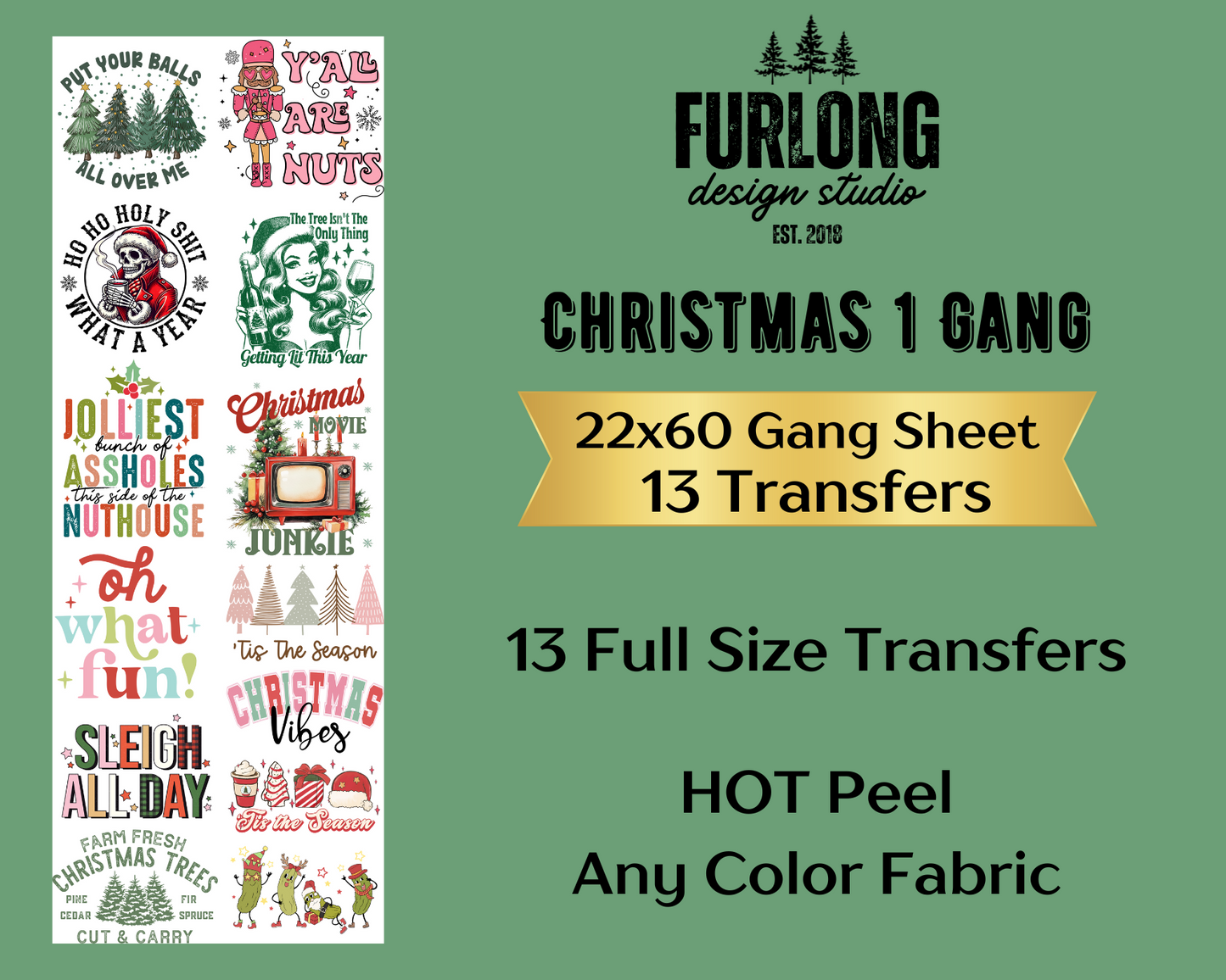 Christmas  DTF Gang Sheets (22x60)