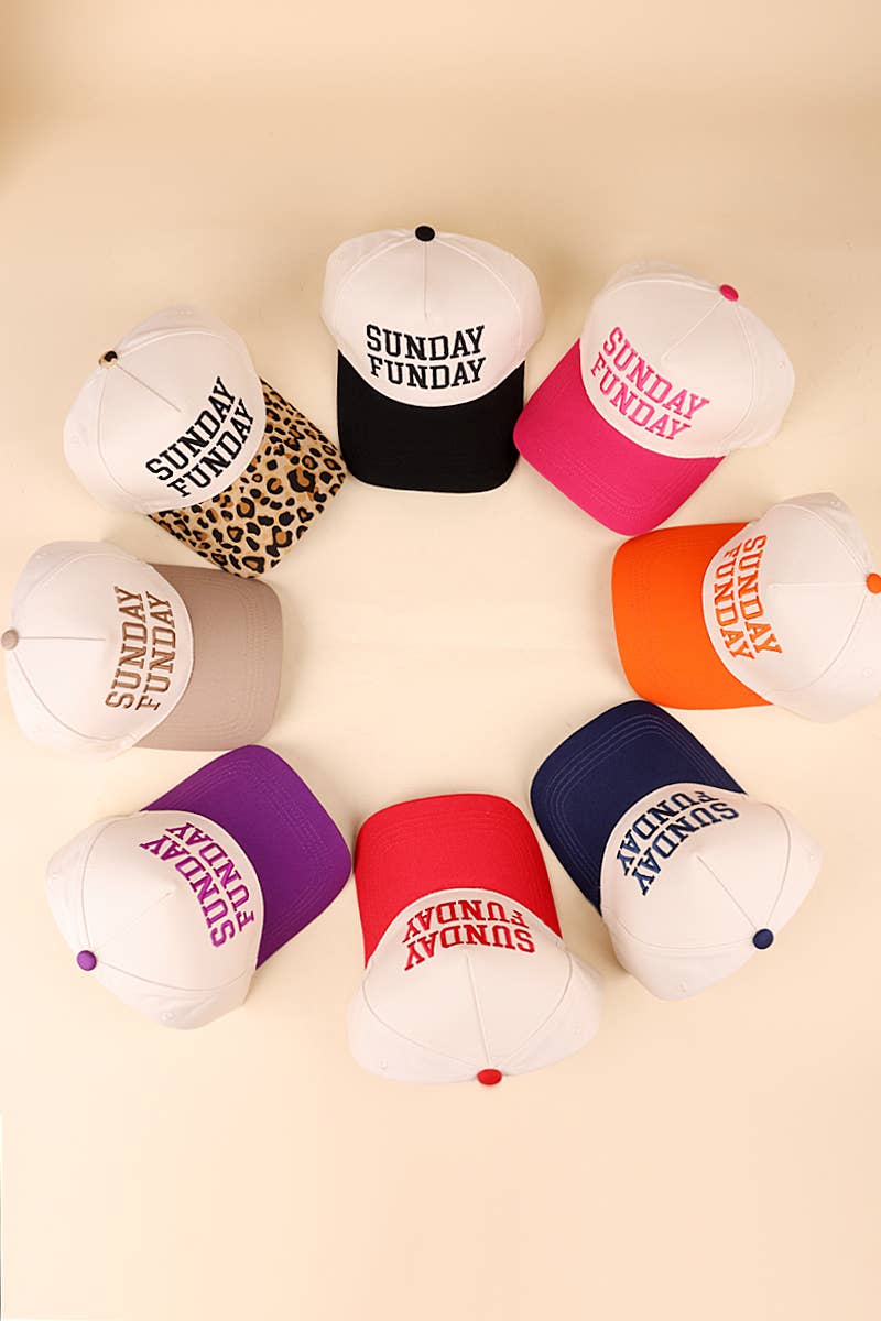 Sunday Funday Two Tone Canvas Cotton Cap