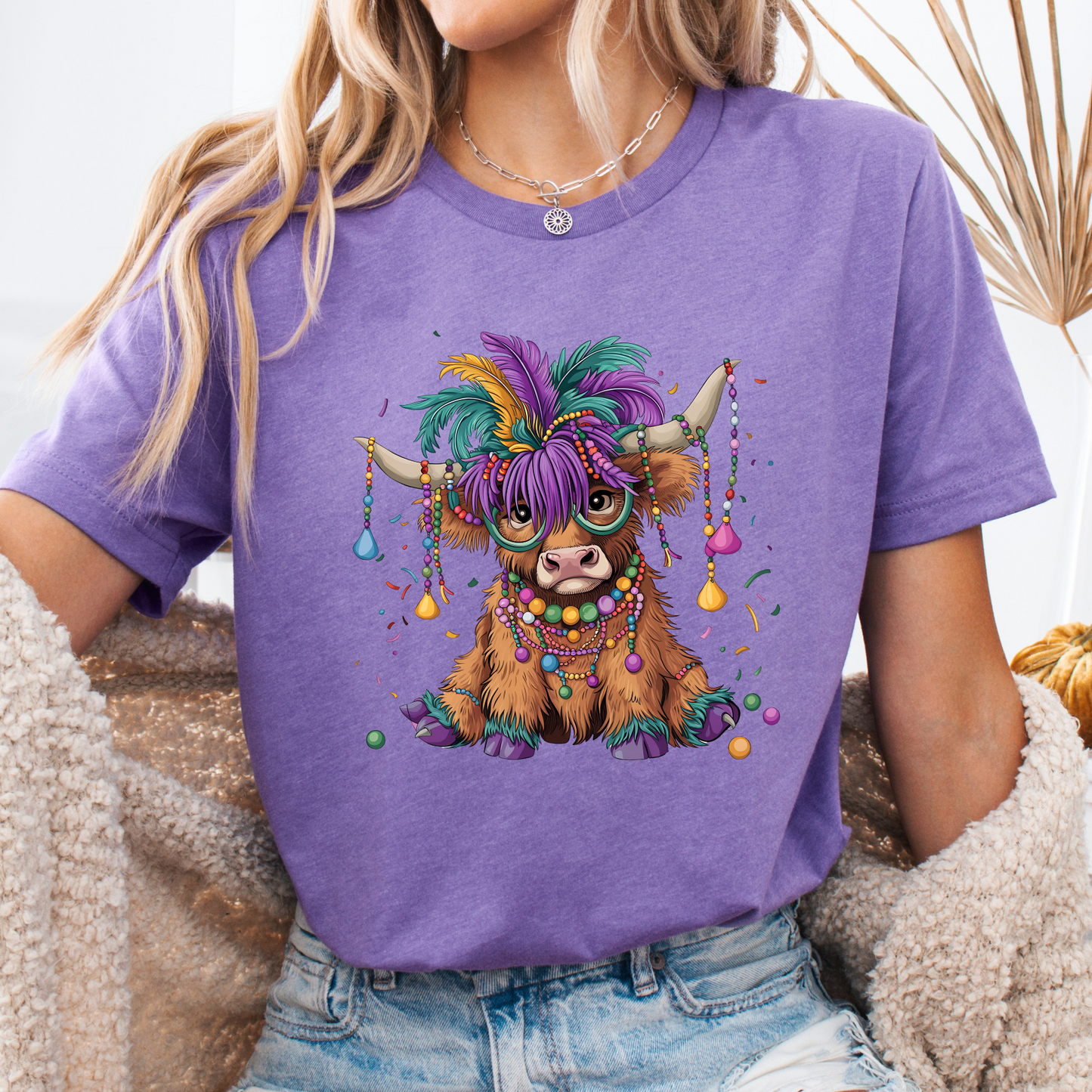 Mardi Gras Highland Cow