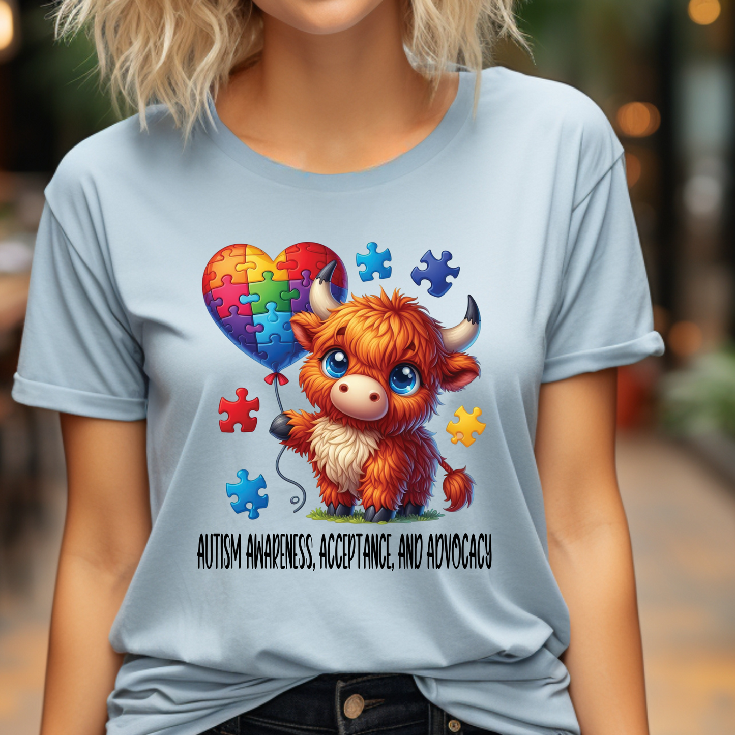 Autism Awareness Highland Cow