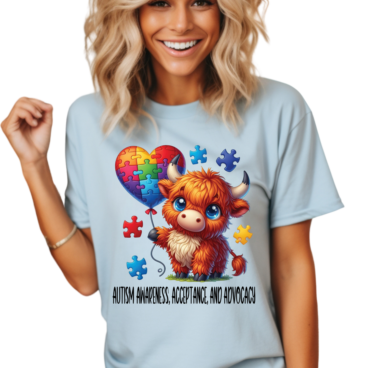 Autism Awareness Highland Cow