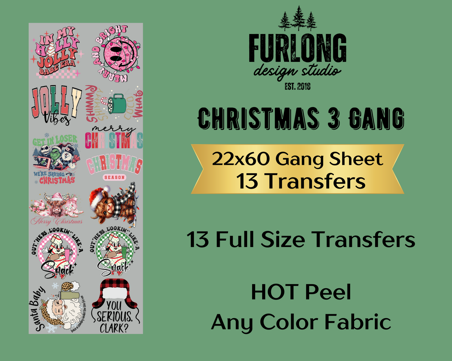 Christmas  DTF Gang Sheets (22x60)
