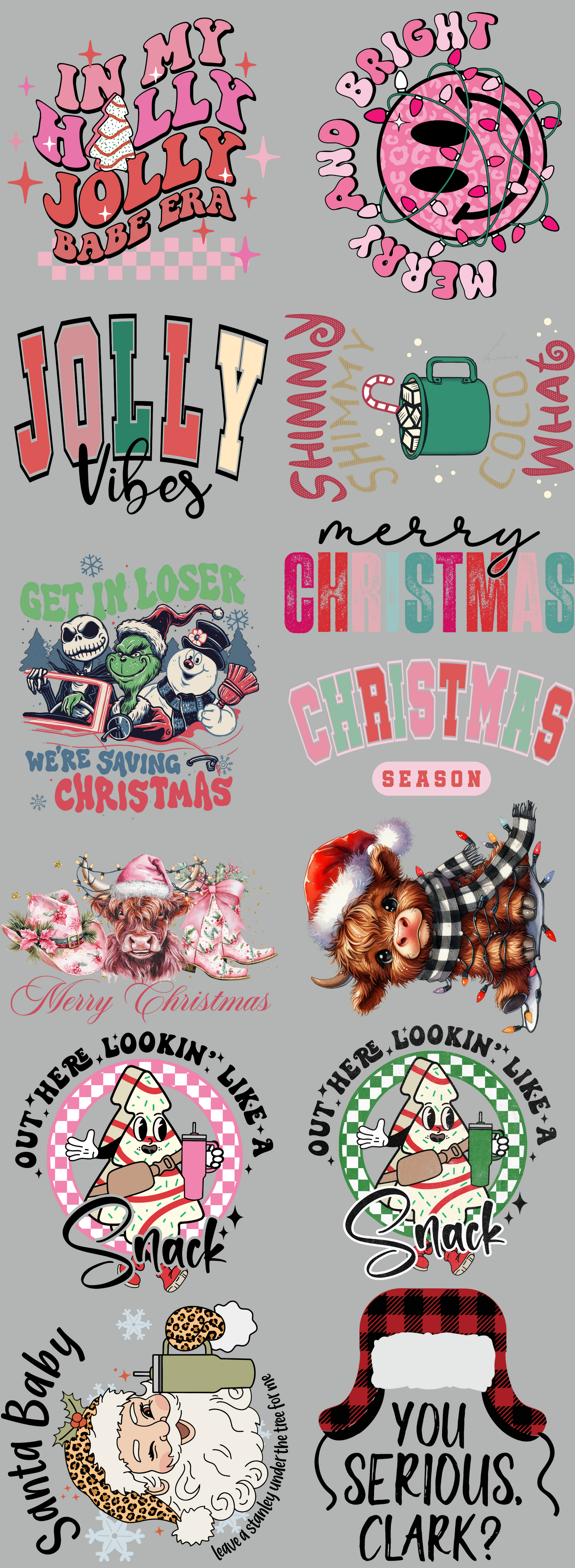 Christmas  DTF Gang Sheets (22x60)