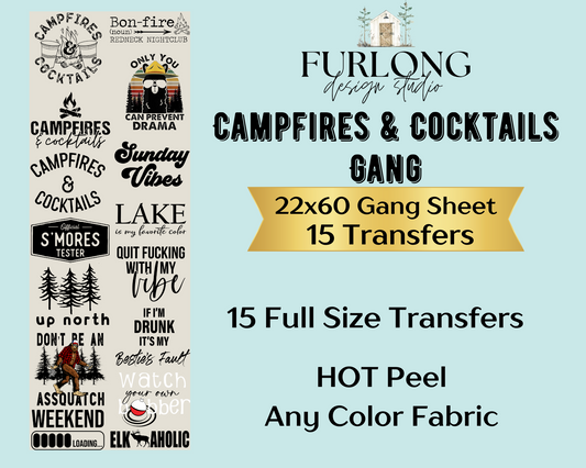Campfires & Cocktails - DTF Gang Sheet (22x60)