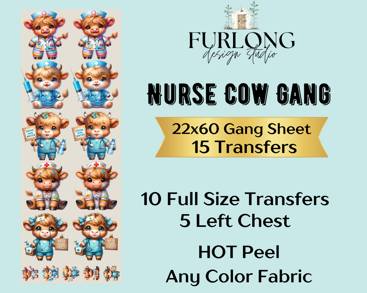 Nurse Cows - DTF Gang Sheet (22x60)