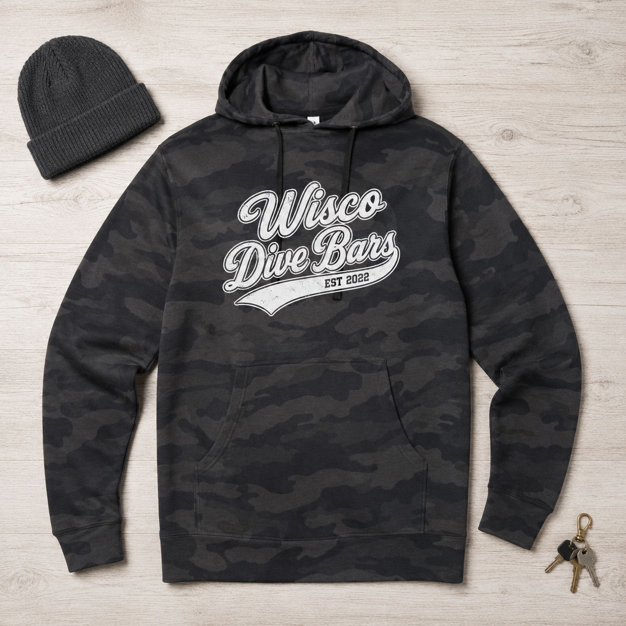 White Wisco Dive Bars — Black Camo