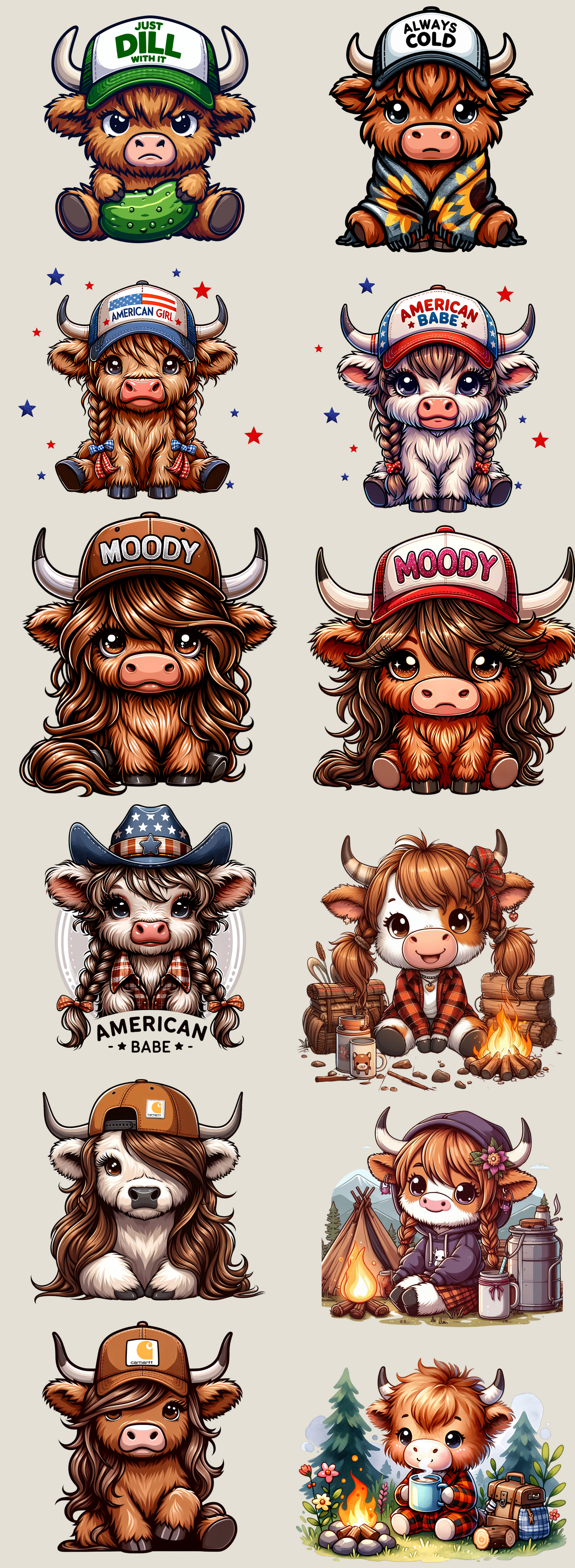 Cow Lovers 3 - DTF Gang Sheet (22x60)