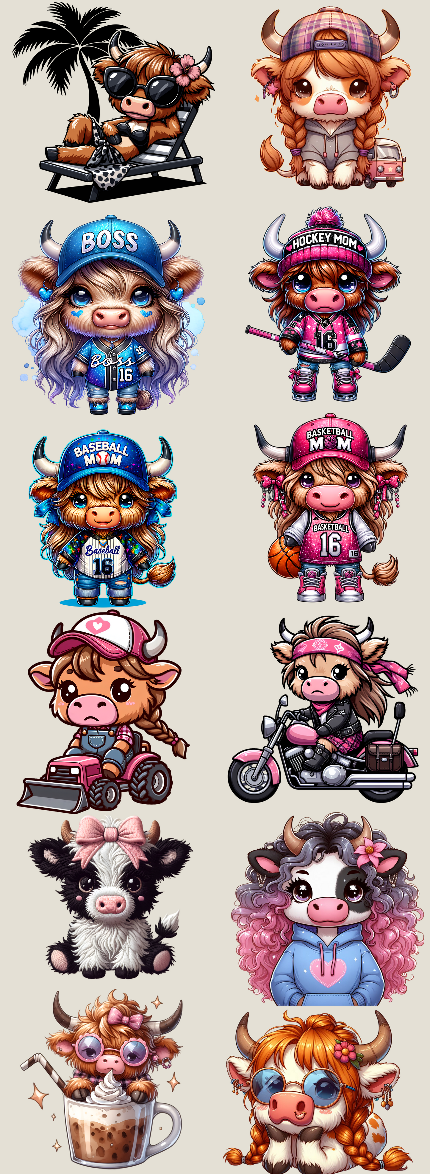 Cow Lovers 4 - DTF Gang Sheet (22x60)