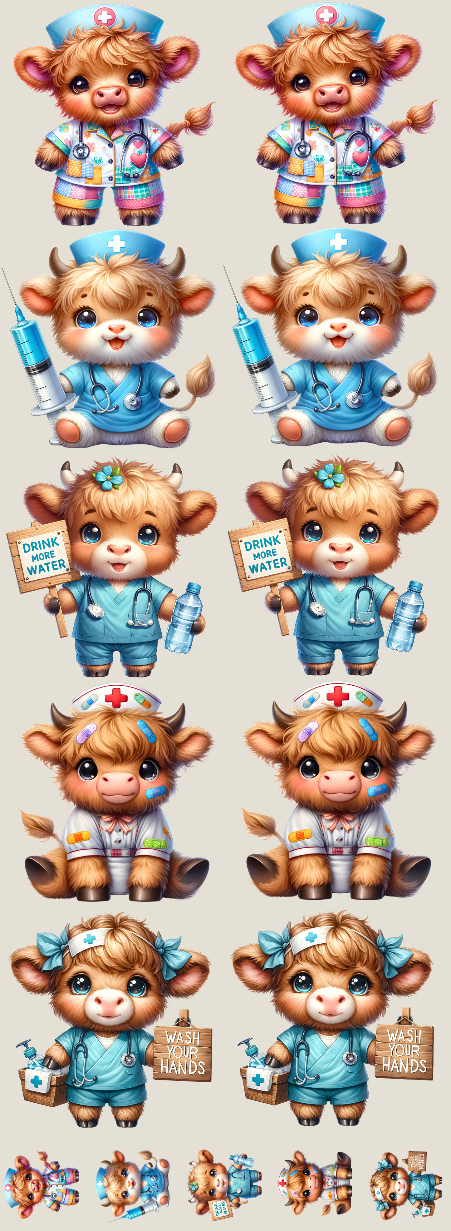 Nurse Cows - DTF Gang Sheet (22x60)