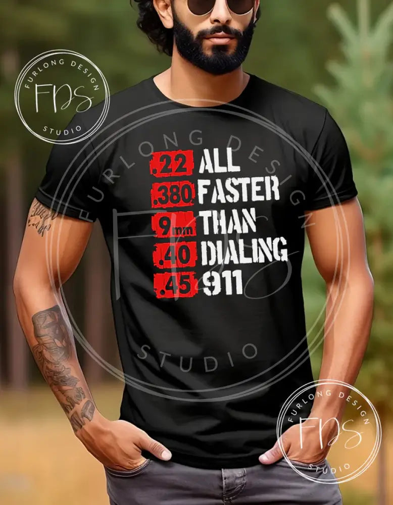 All Faster Than Dialing 911 Hoodie S / Black T-Shirt Clothing