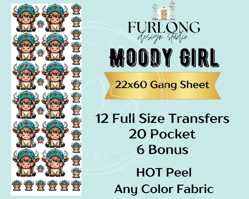 Moody Cap Girl- Dtf Gang Sheet (22X60) Gang Sheet