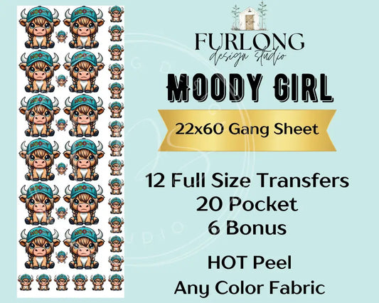 Moody Cap Girl- Dtf Gang Sheet (22X60) Gang Sheet