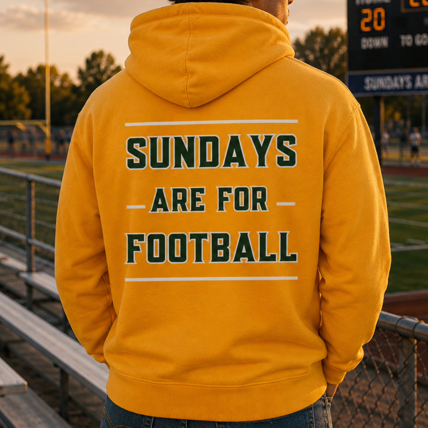 Go Pack Go Sundays Are for Football Hoodie — Gold