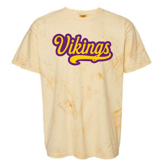 Vikings Retro Script Color Blast Tee