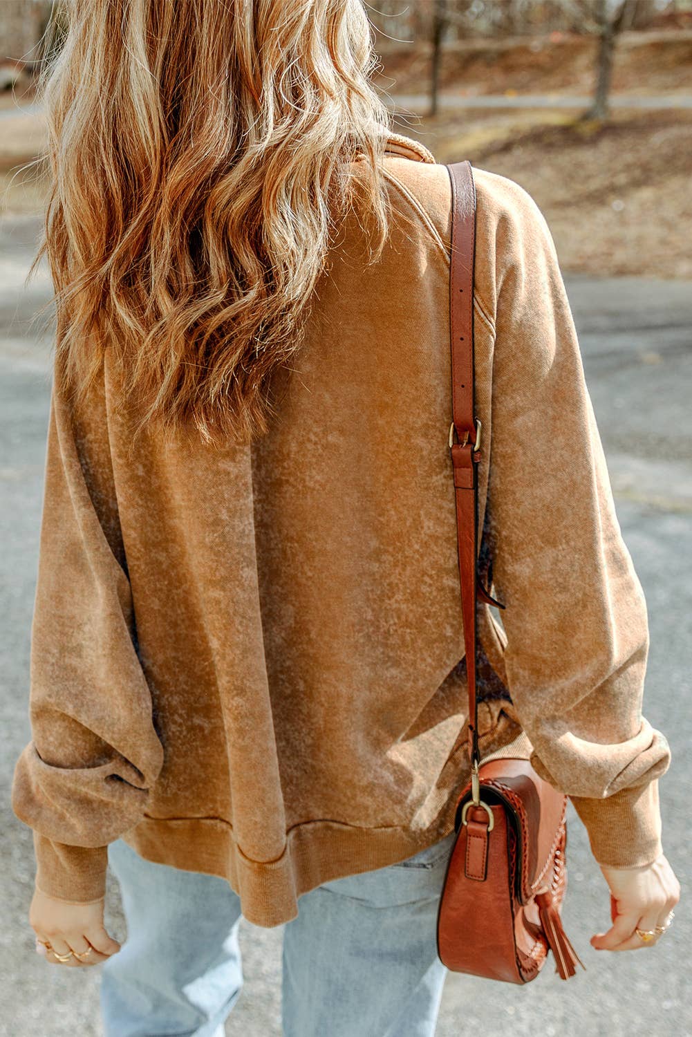 Casual Vintage Washed Flap Pocket Button Shacket