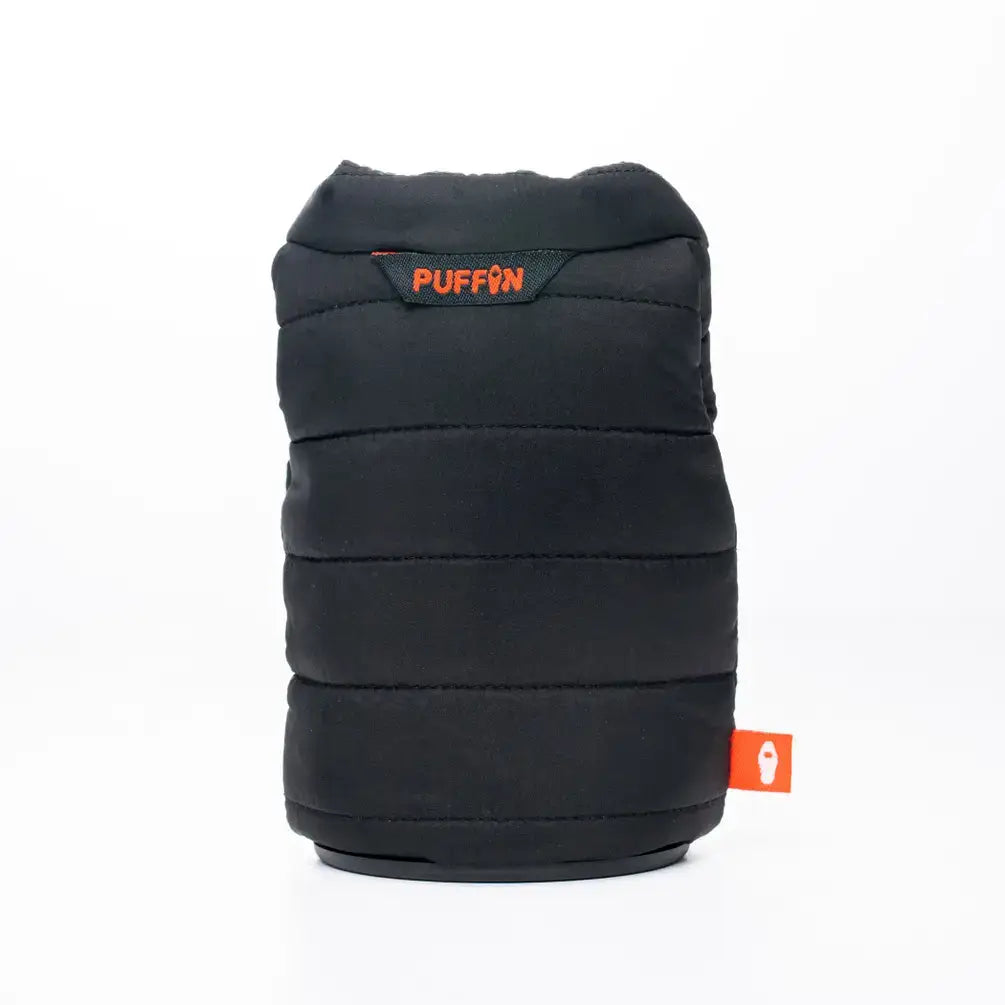 Insulated 12 oz Beverage Sleeve - The Puffy Vest - Black