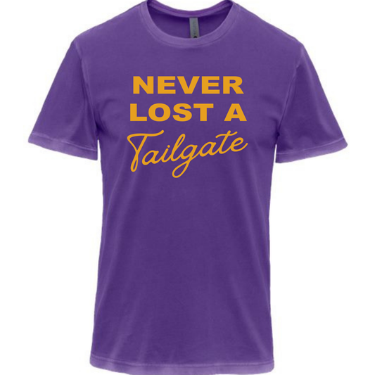 Vikings Never Lost a Tailgate Tee – Purple & Gold