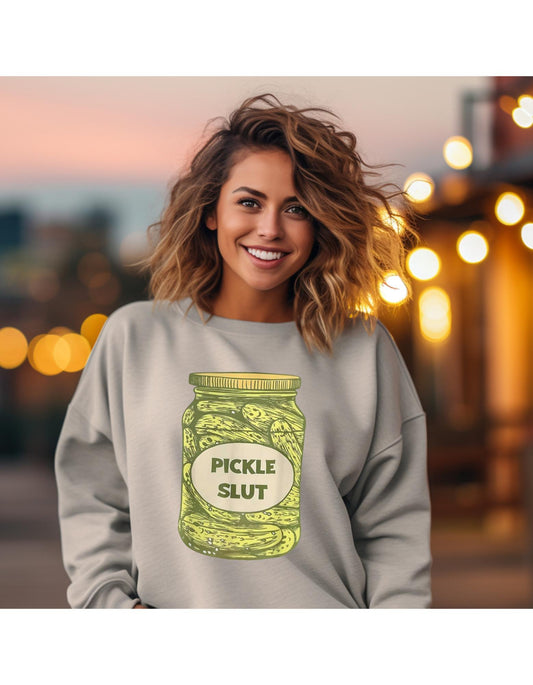 Pickle Slut Gray Crewneck