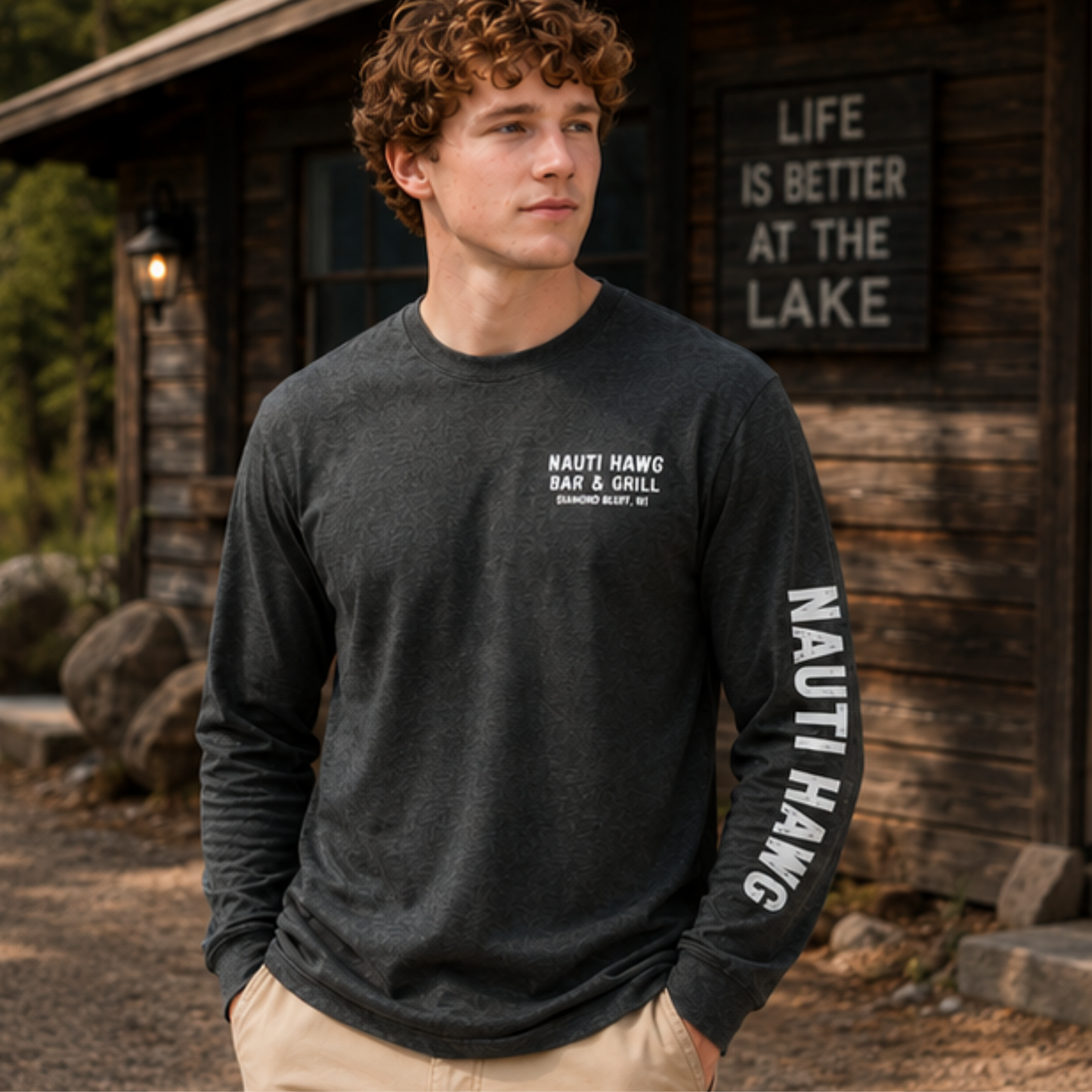 Fun Fact: I Don’t Care Long Sleeve Tee — Dark Gray