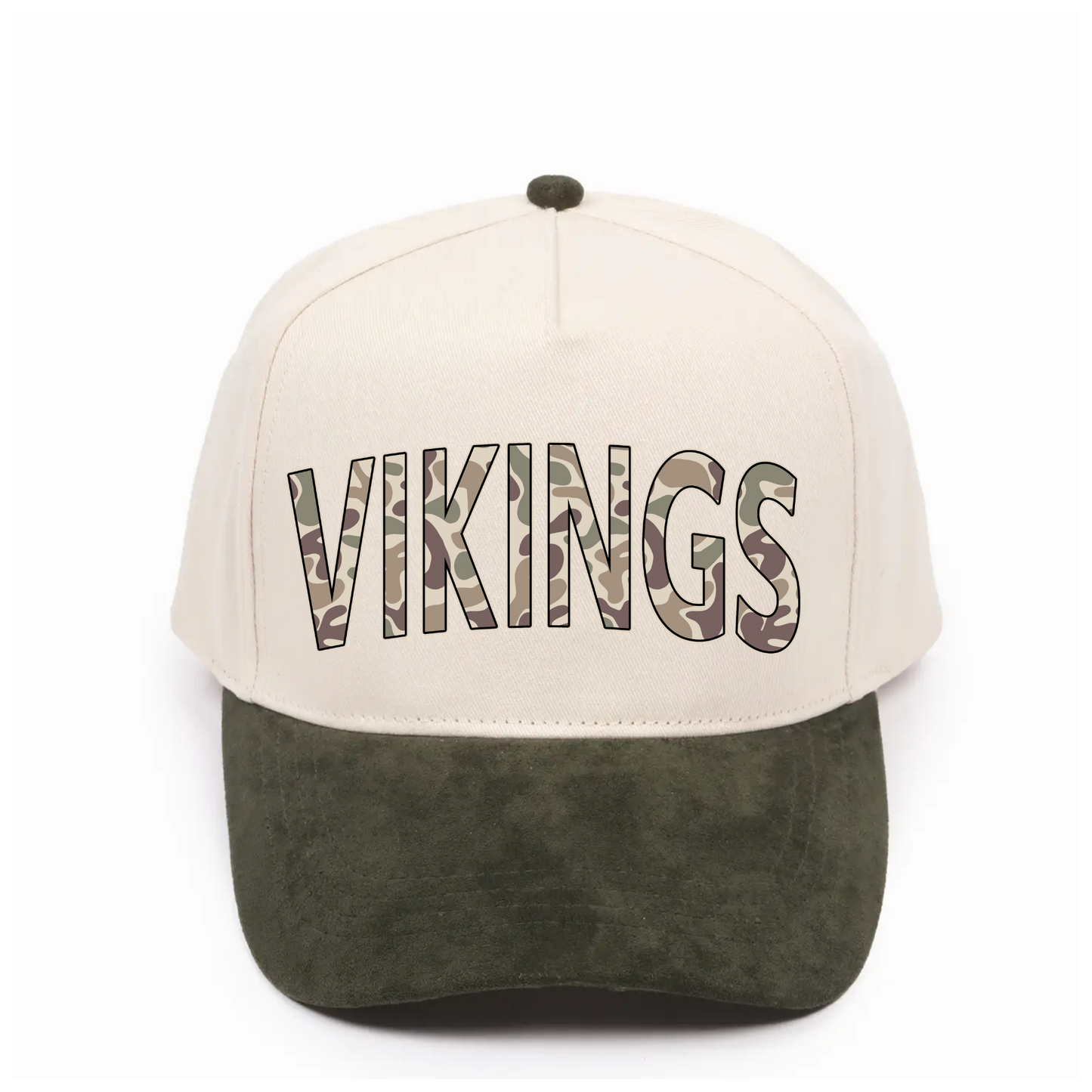 Ladies Vikings Camo Lettering Hat