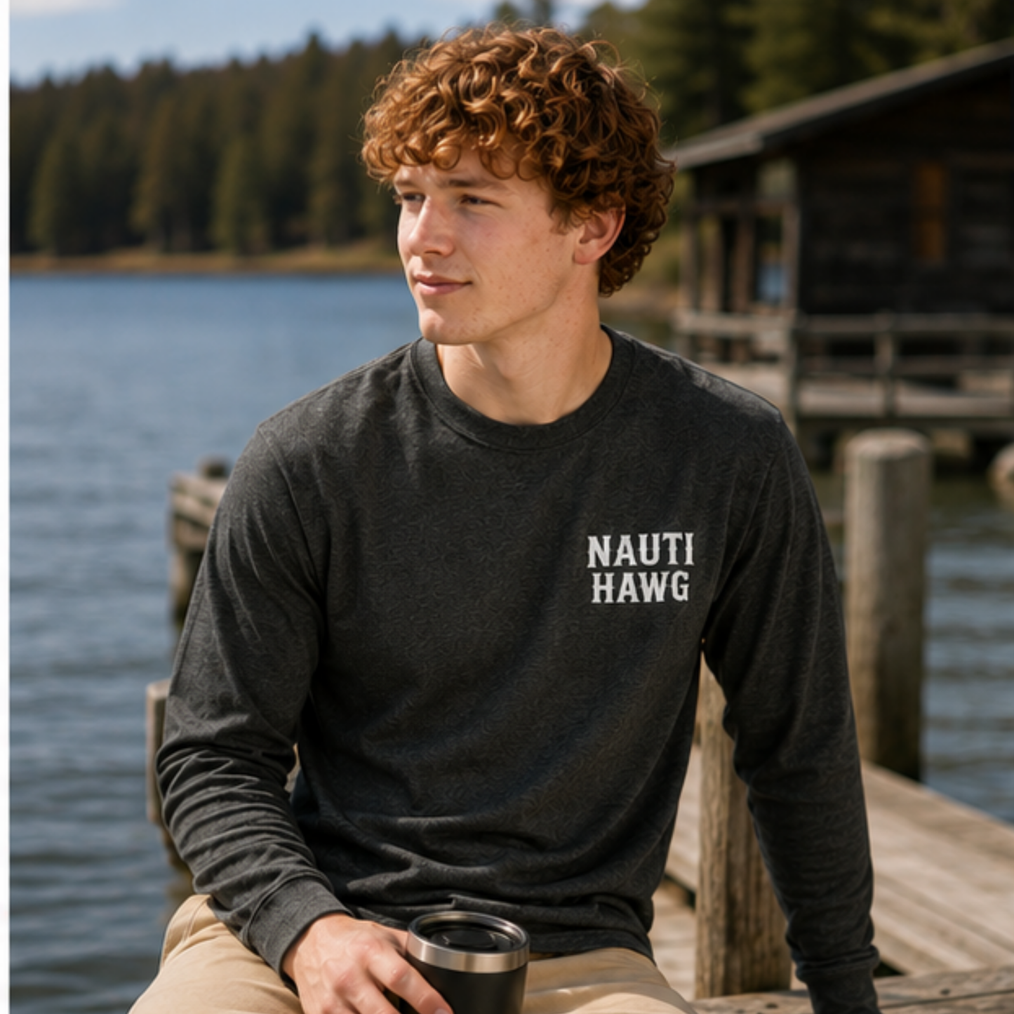 Let’s Go Hawg’n Long Sleeve Tee — Dark Gray
