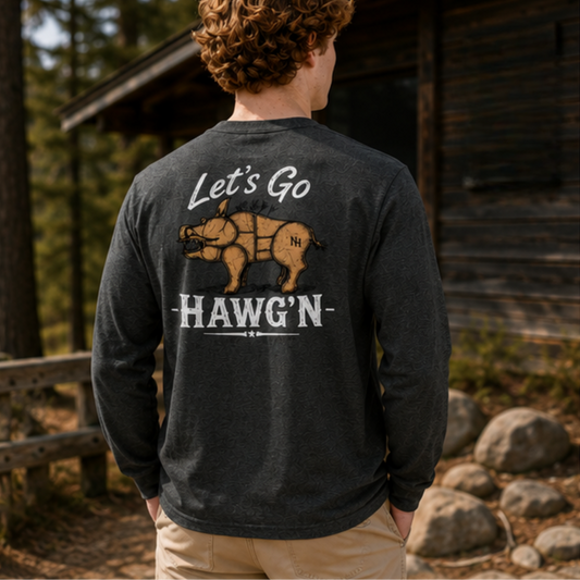 Let’s Go Hawg’n Long Sleeve Tee — Dark Gray