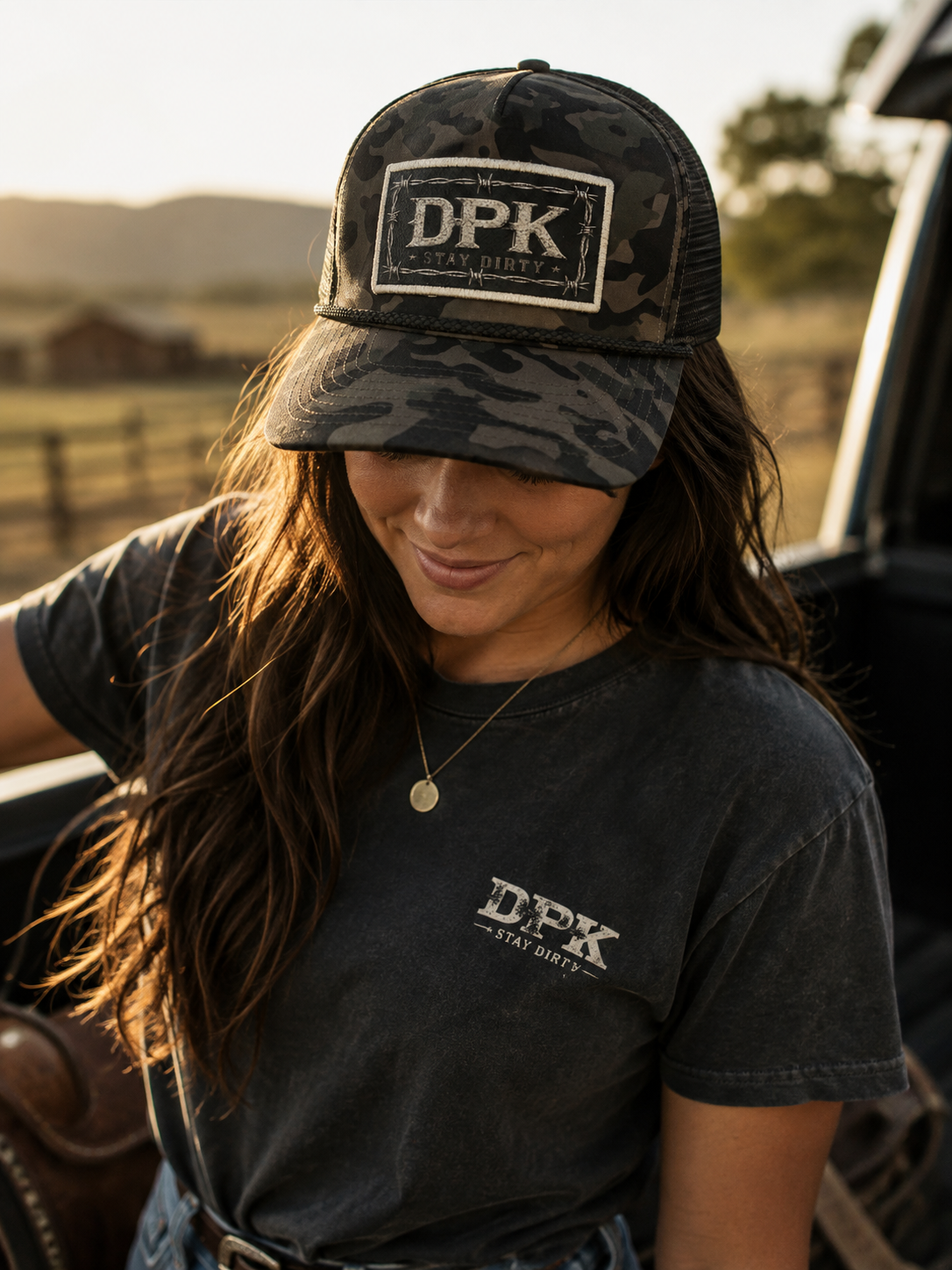 DPK Stay Dirty Camo Trucker