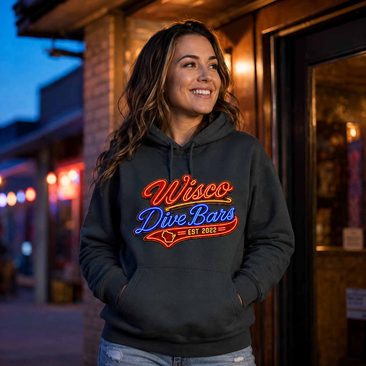 Neon Wisco Dive Bars — Charcoal