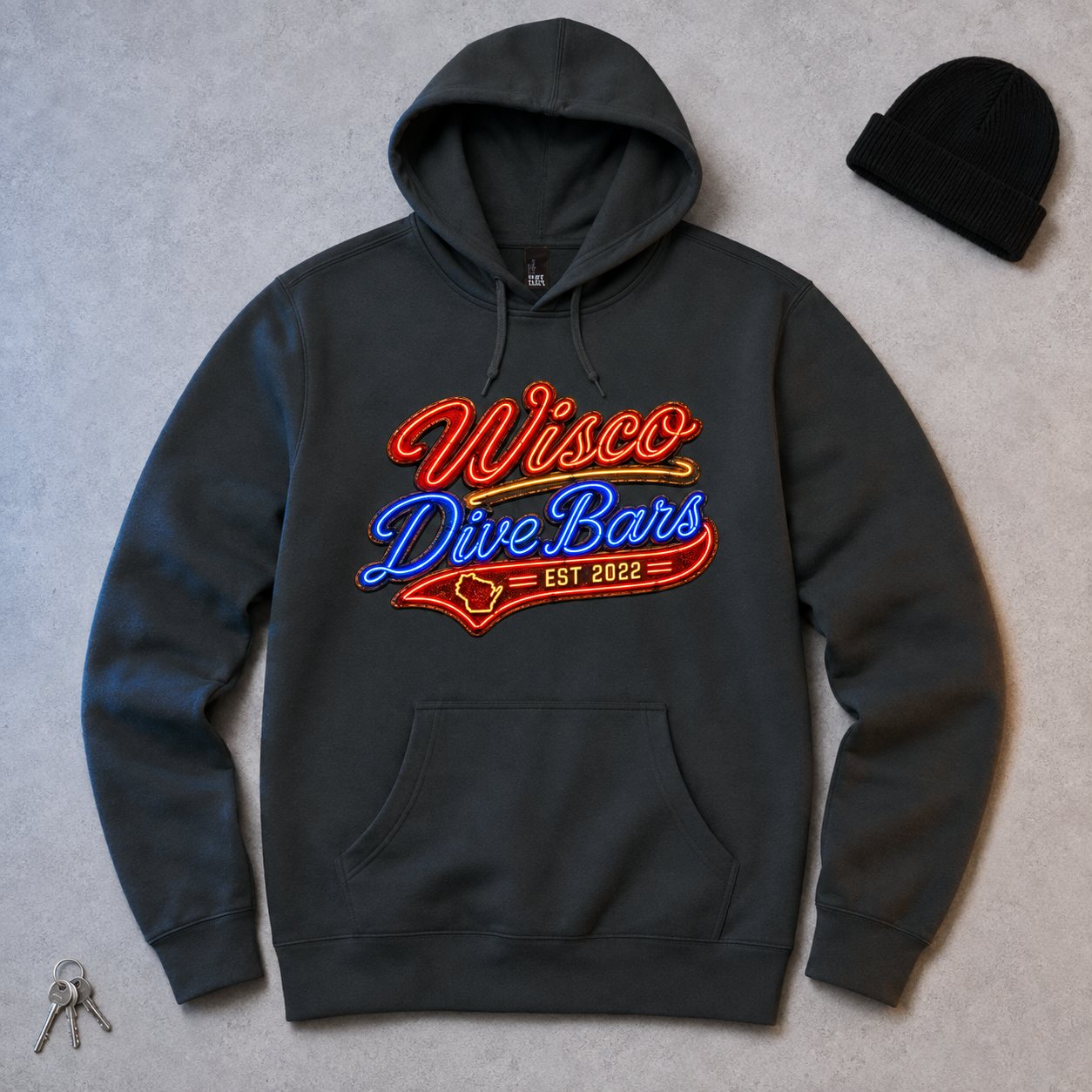 Neon Wisco Dive Bars — Charcoal